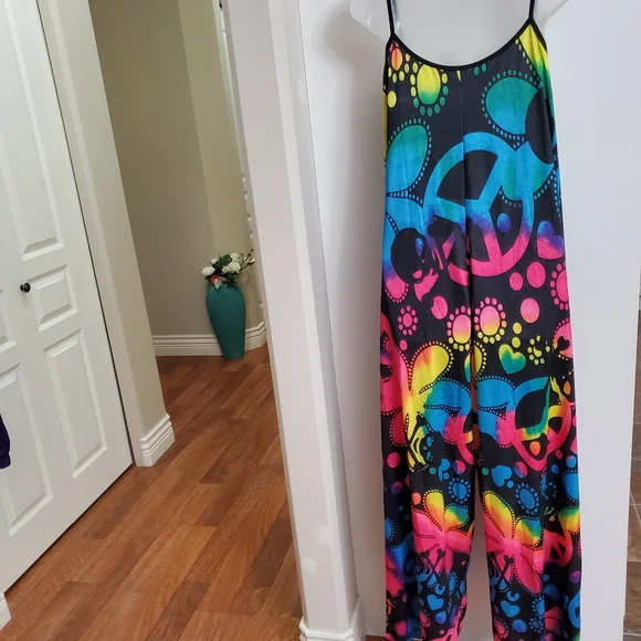 SHEIN Multicolor Abstract Jumpsuit 2XL - Picture 3 of 8